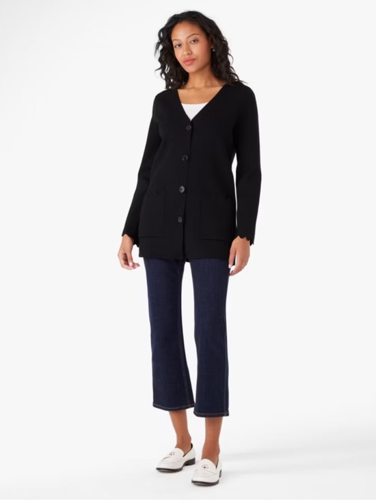 kate spade Jackets & Blazers - kate spade Scalloped Sweater Blazer black size xs/s